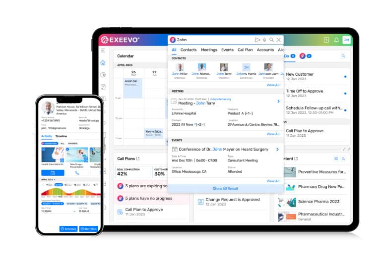 Exeevo mobile app for life sciences.