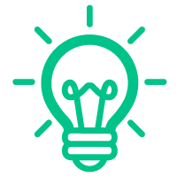 Green light bulb vector